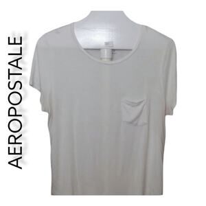 Aeropostale Seriously Soft Perfect Crew Pocket Tee Size XL White